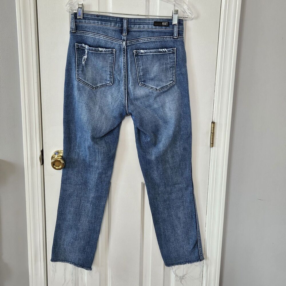 Women’s KUT From The Kloth  High Rise Ankle Straight Leg Jeans Size 2 - Picture 3 of 9